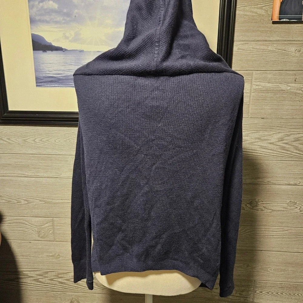 Lululemon Cabin Yogi Wrap Open Front Cardigan Navy Blue Cashmere Blend Size 4